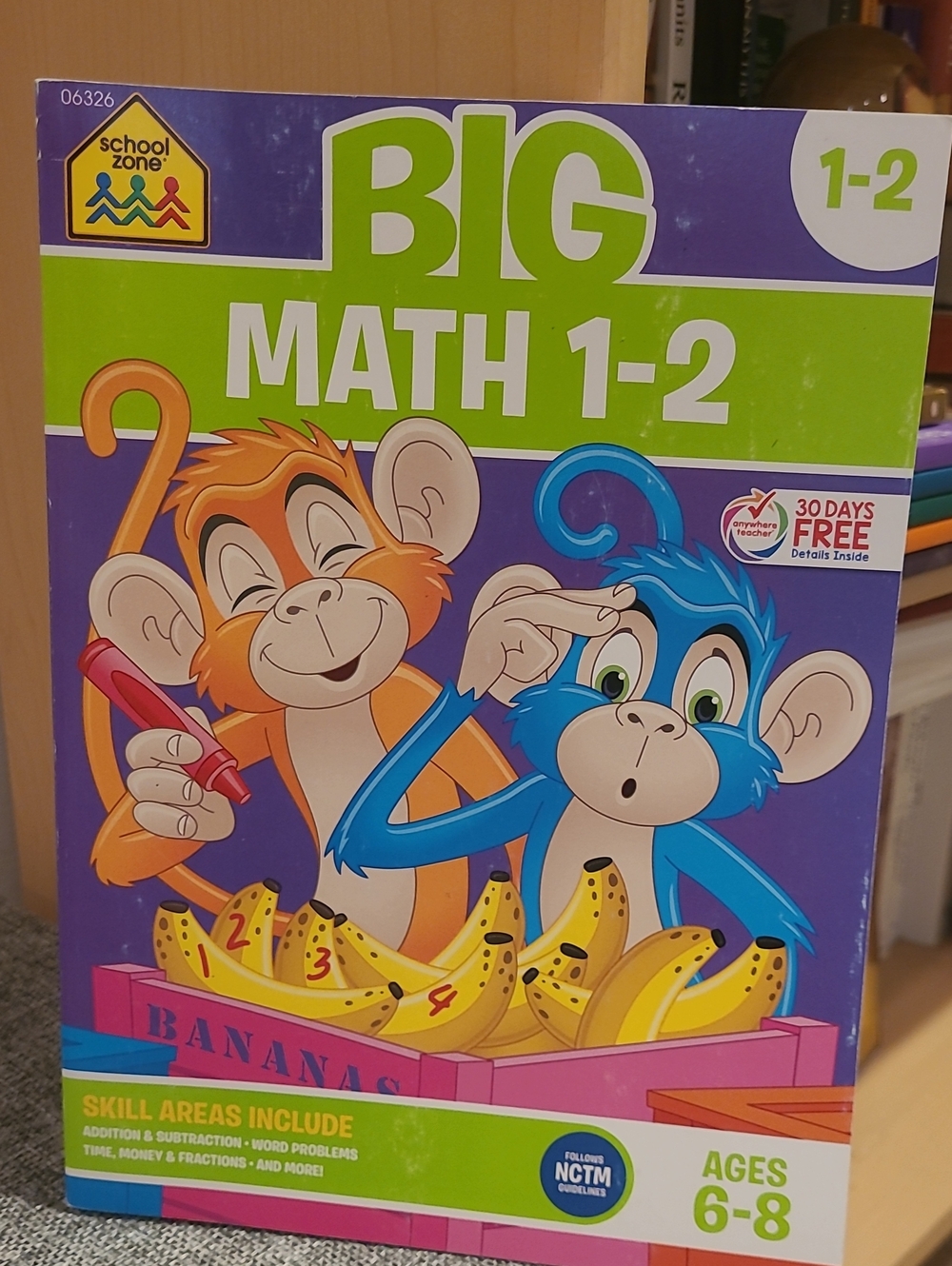 Big Math 1-2 Kids Activity Workbook - Purple/Green